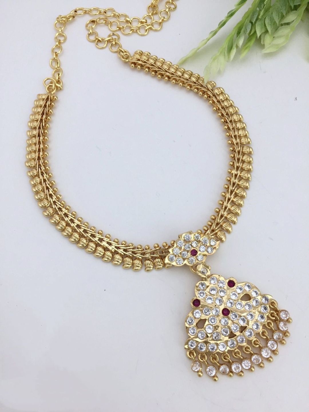 

Adc fashions Gold-Plated Stones-Studded Necklace