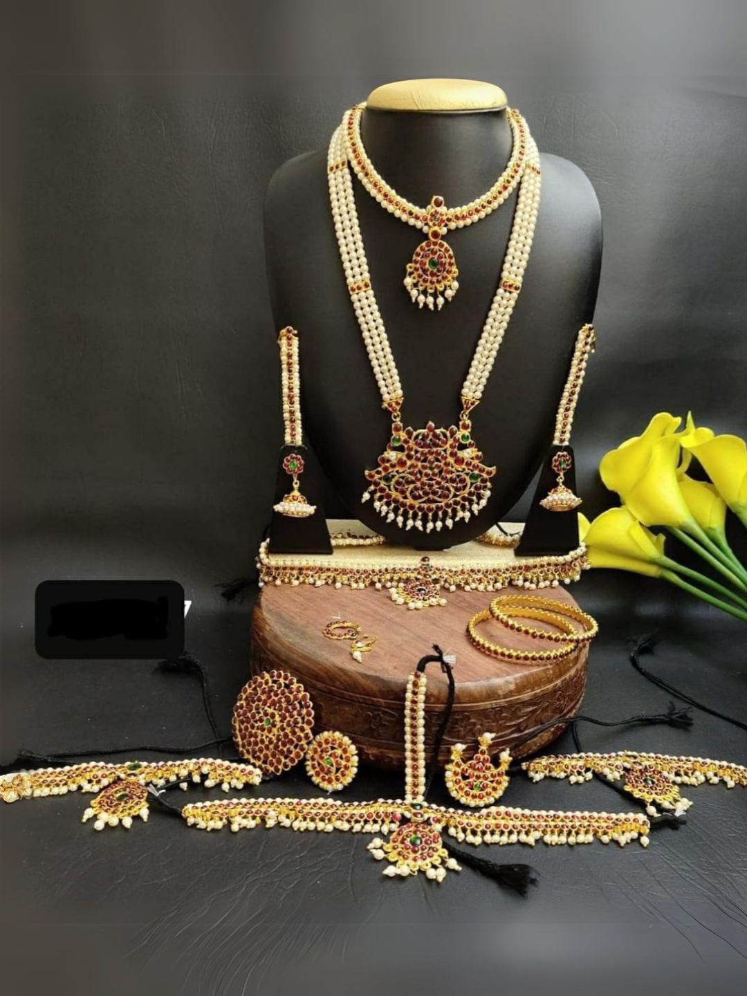 

Adc fashions Gold-Plated Stone Studded & Beaded Bridal Jewellery Set