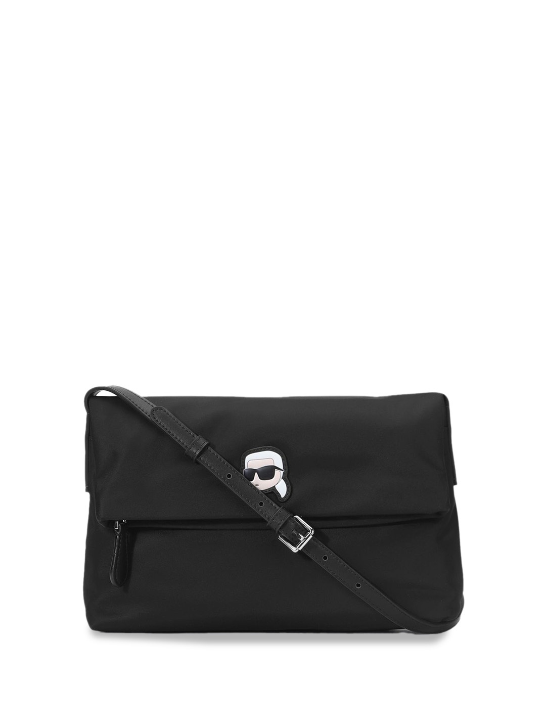 

Karl Lagerfeld Women Solid Structured Sling Bag with Bow Detail, Black