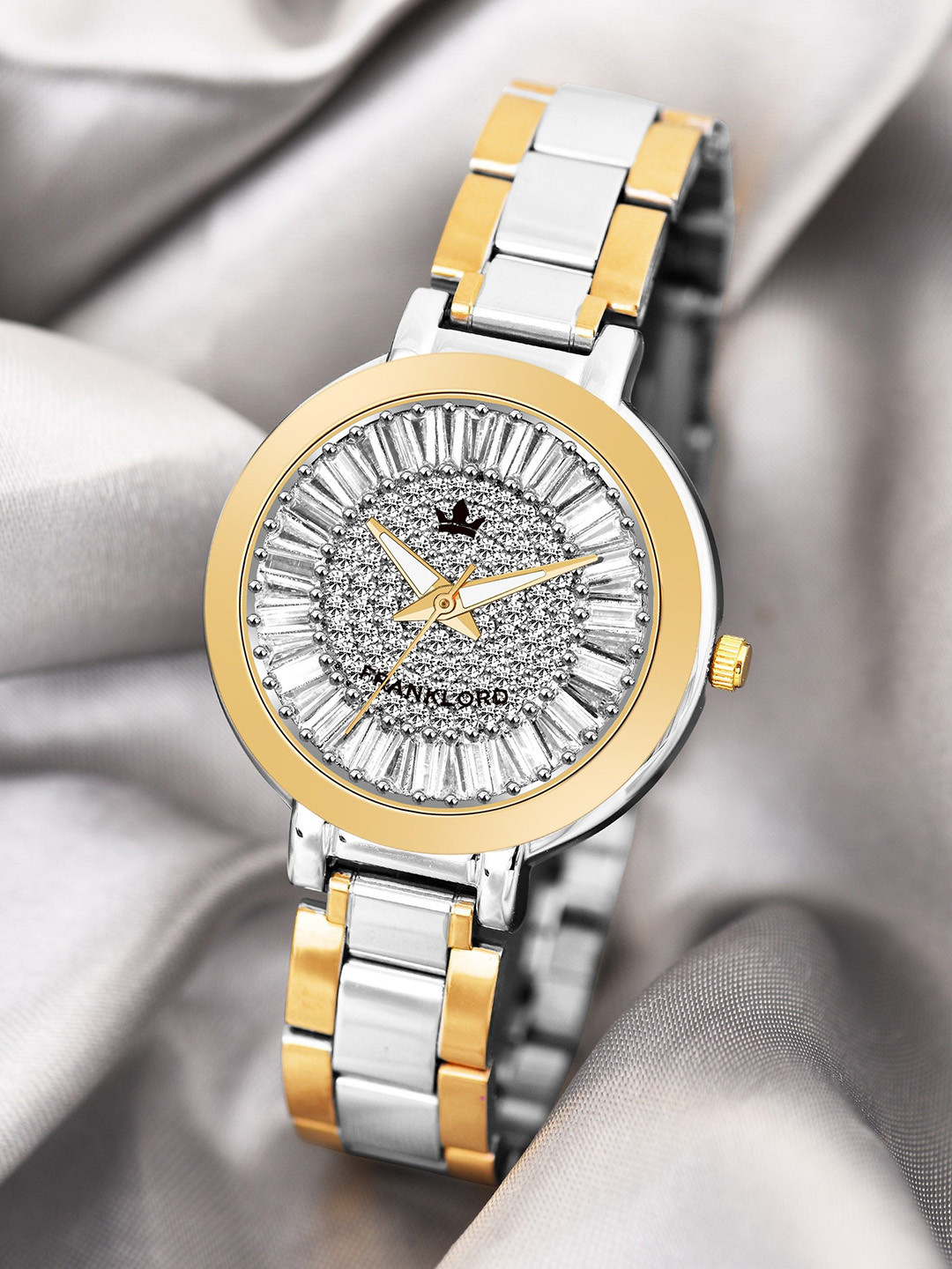 

Franklord Women Brass Patterned Dial & Stainless Steel Bracelet Style Straps Analogue Watch FL-107 TT, Silver