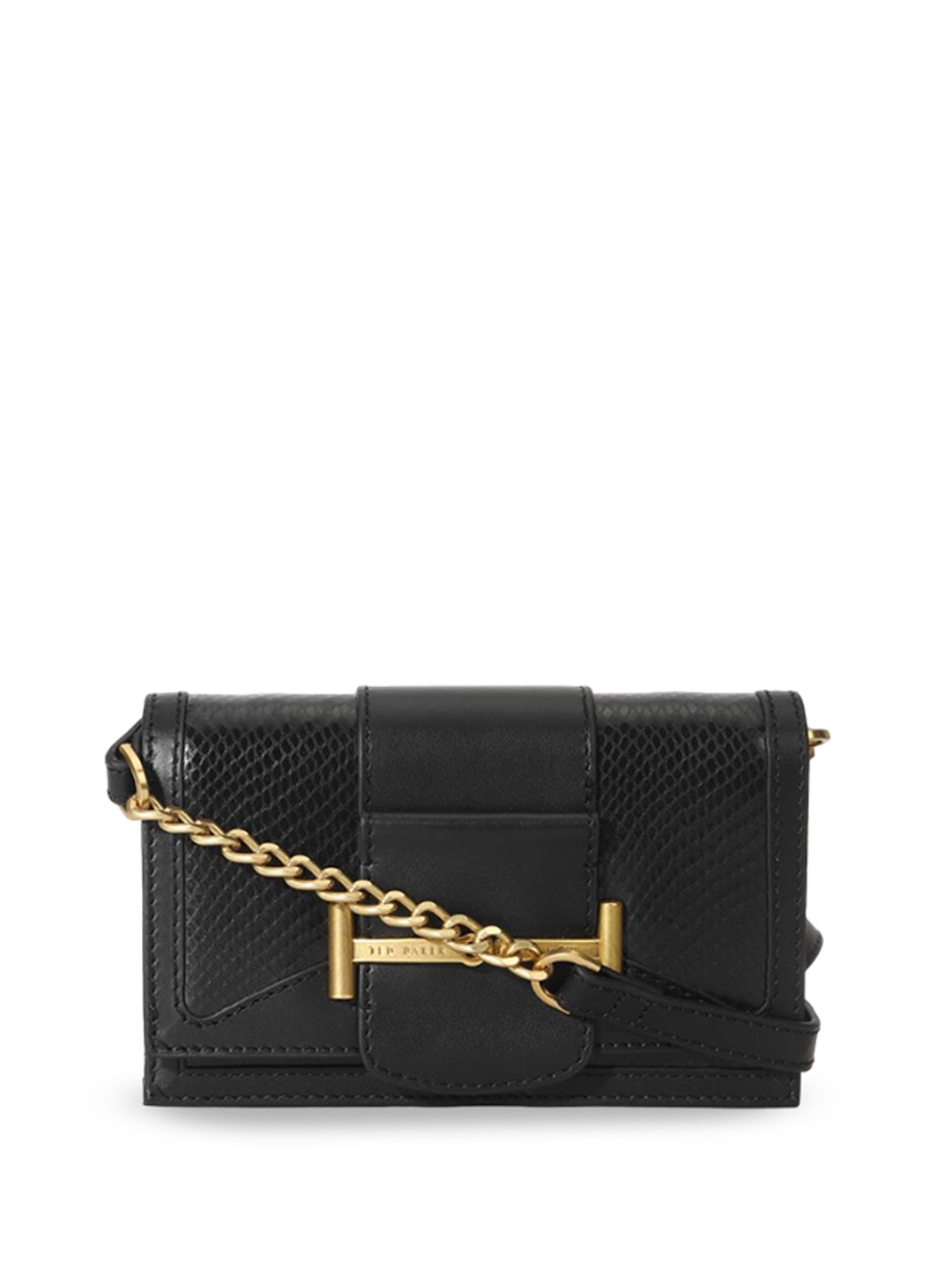 

Ted Baker Women Textured Solid PU Structured Sling Bag, Black