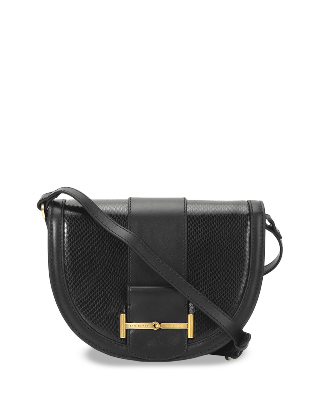 

Ted Baker Women Textured Solid PU Half Moon Shoulder Bag, Black