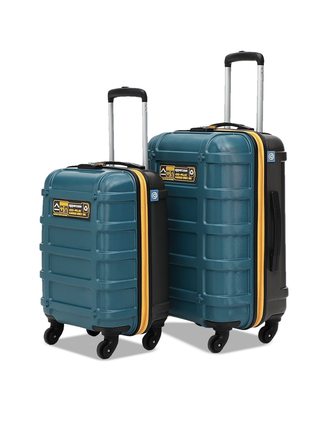 

uppercase Cargo Set Of 2 Textured Hard-Sided Trolley Suitcases, Teal