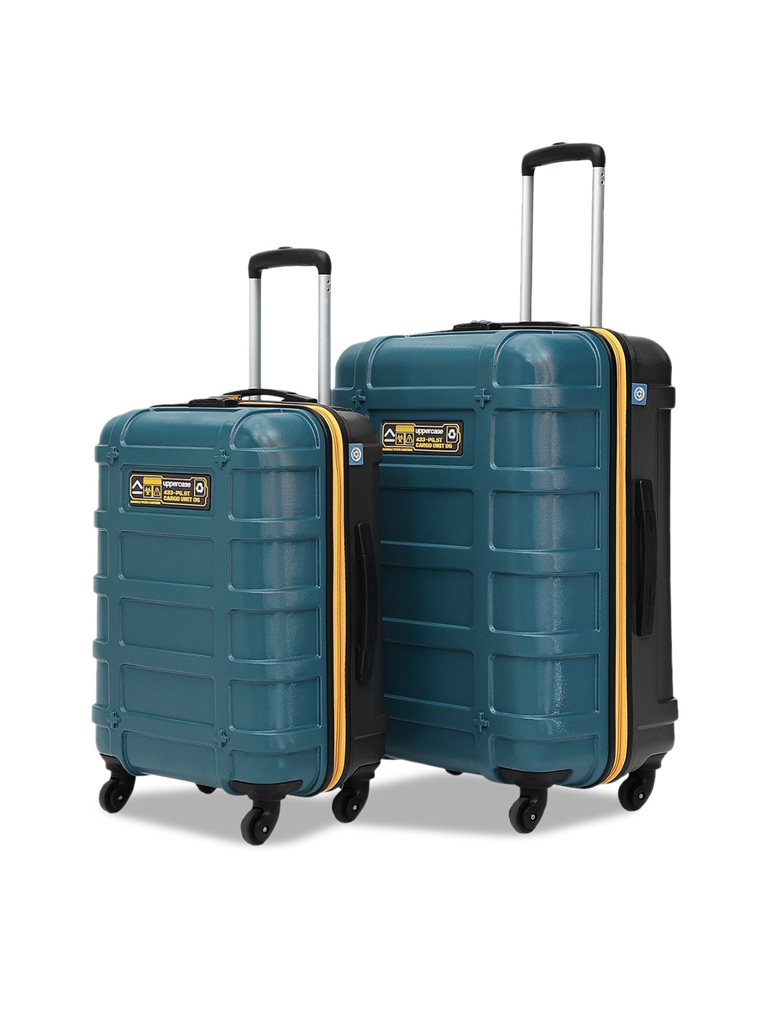 

uppercase Cargo Set of 2 Hard-Sided Polycorbonate Textured Trolley Bag, Teal