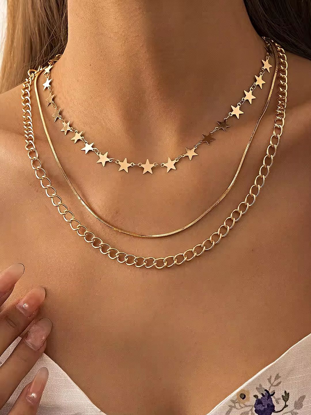 

Proplady Rose Gold-Plated Layered Necklace