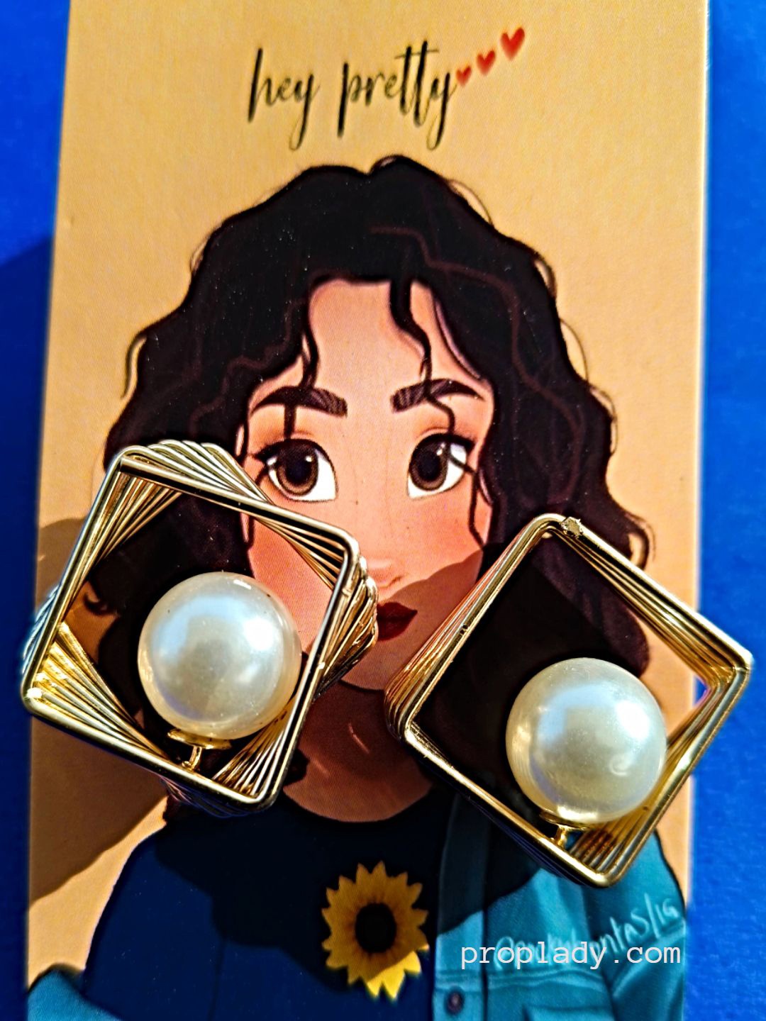 

Proplady Gold-Plated German Silver Mother of Pearl Beaded Studs Earrings
