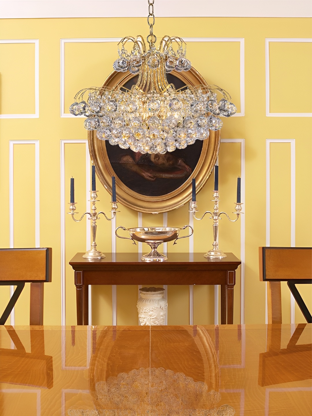 

The Art House Gold-Toned & Transparent Textured Aluminium Traditional Ceiling Lamp