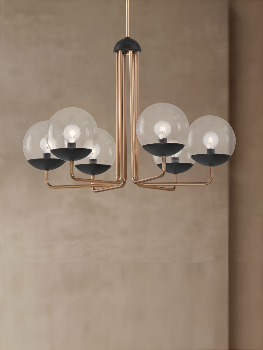 

The Art House Copper-Toned & Black Textured Abstract Shaped Aluminium Ceiling Lamp