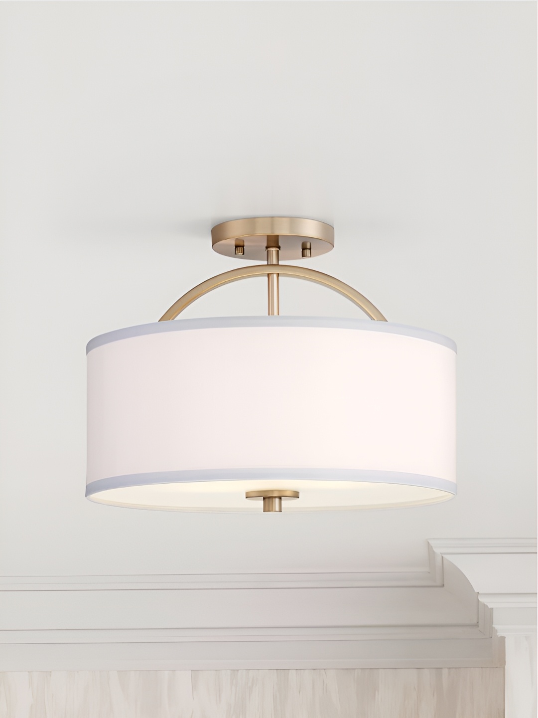

The Art House White & Gold Toned Aluminium Cylinder Ceiling Lamp