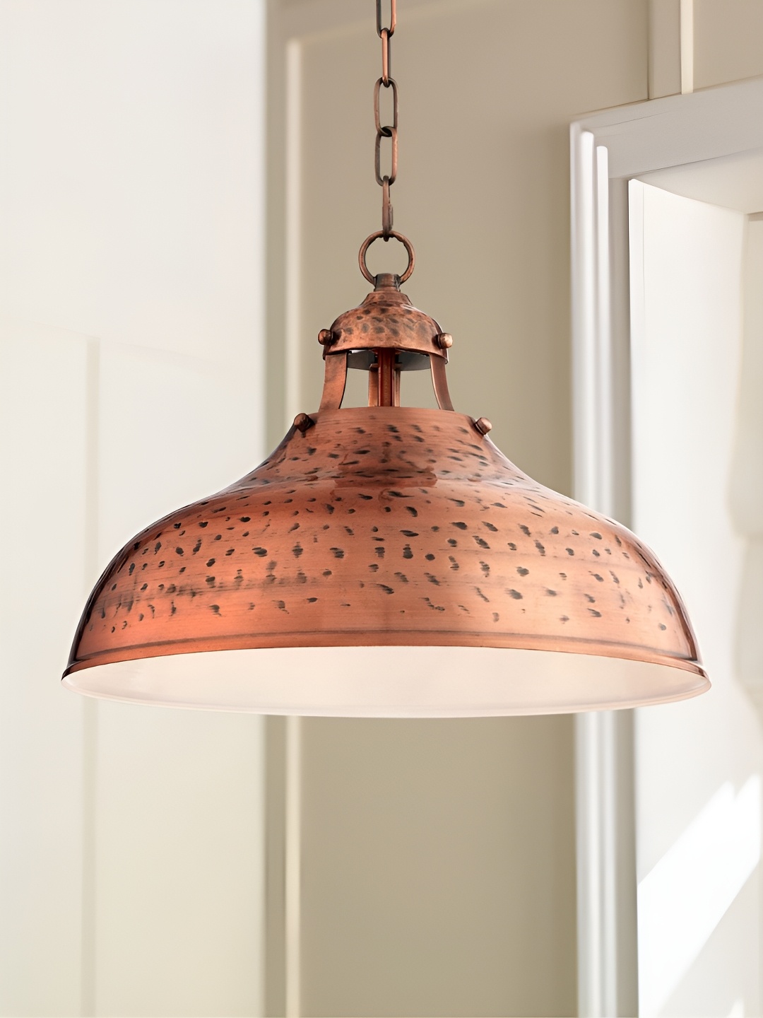 

The Art House Copper Toned & Black Textured Aluminium Dome Pendant Light Ceiling Lamp