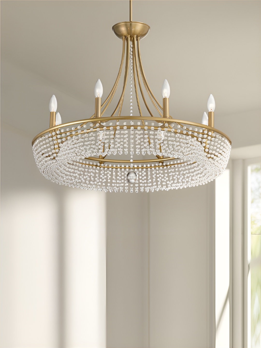 

The Art House Gold-Toned & White Textured Pendant Ceiling Lamp