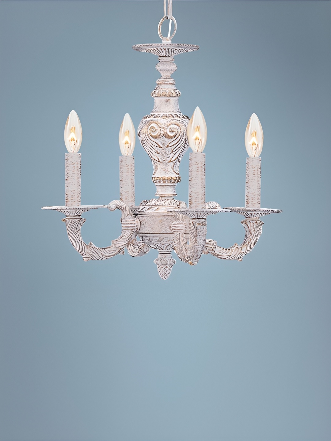 

The Art House Antique White & Gold-Toned Textured Aluminium Chandelier Ceiling Lamp