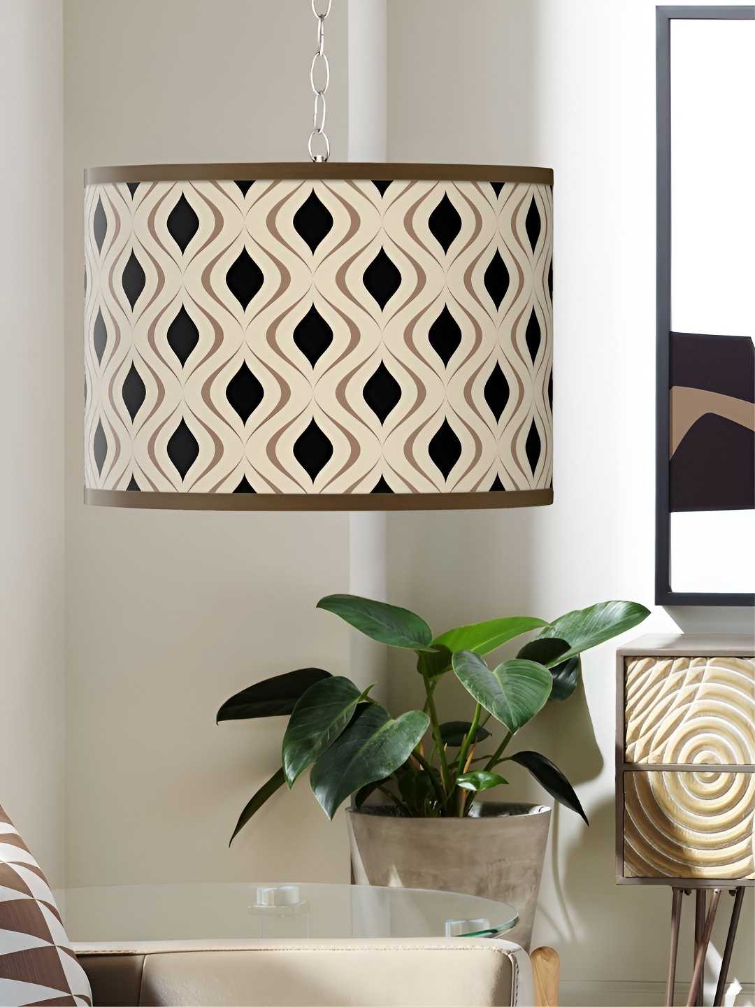 

The Art House White & Black Printed Aluminium Contemporary Ceiling Lamp