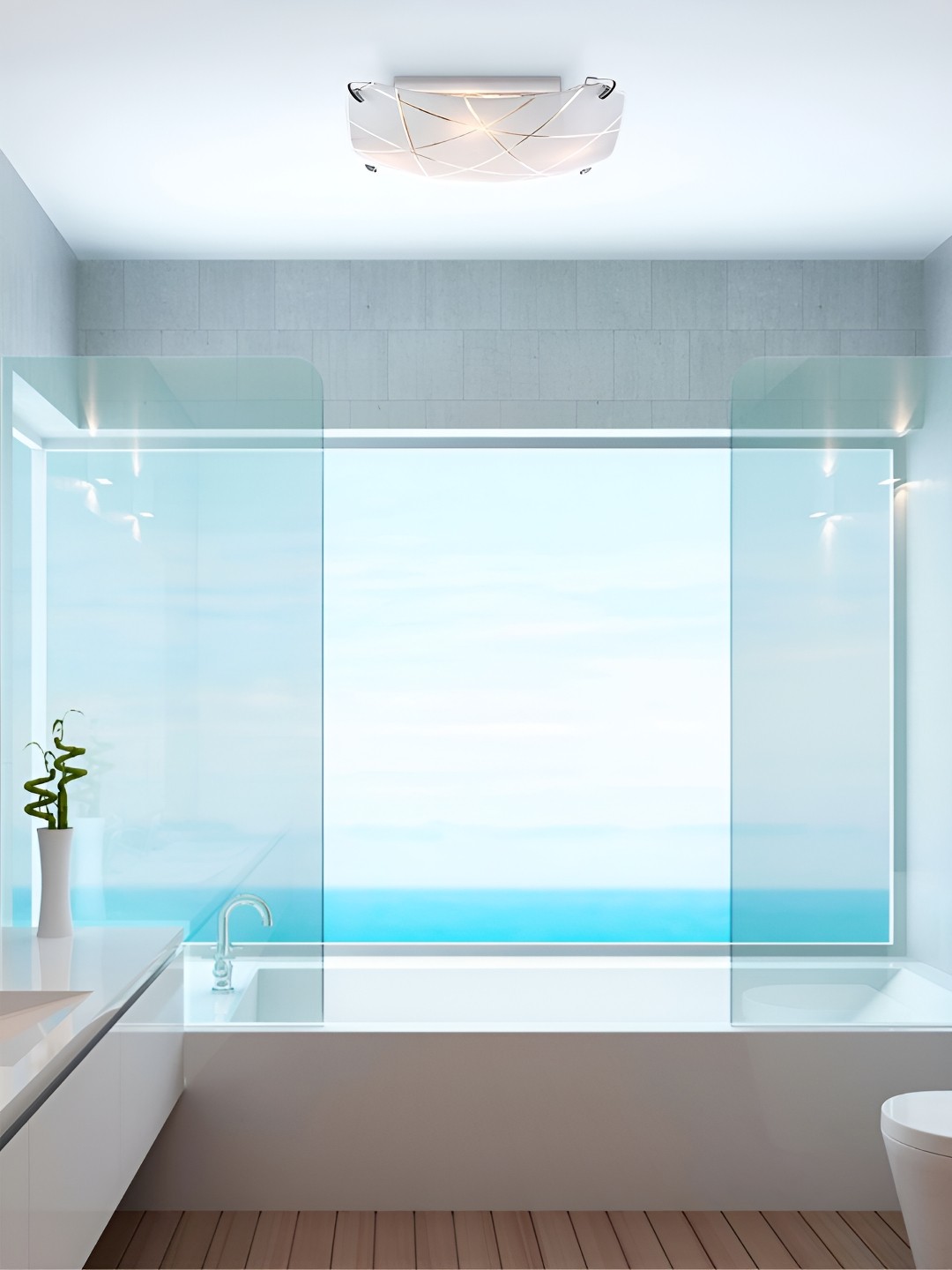 

The Art House White Textured Aluminium Ceiling Lamp