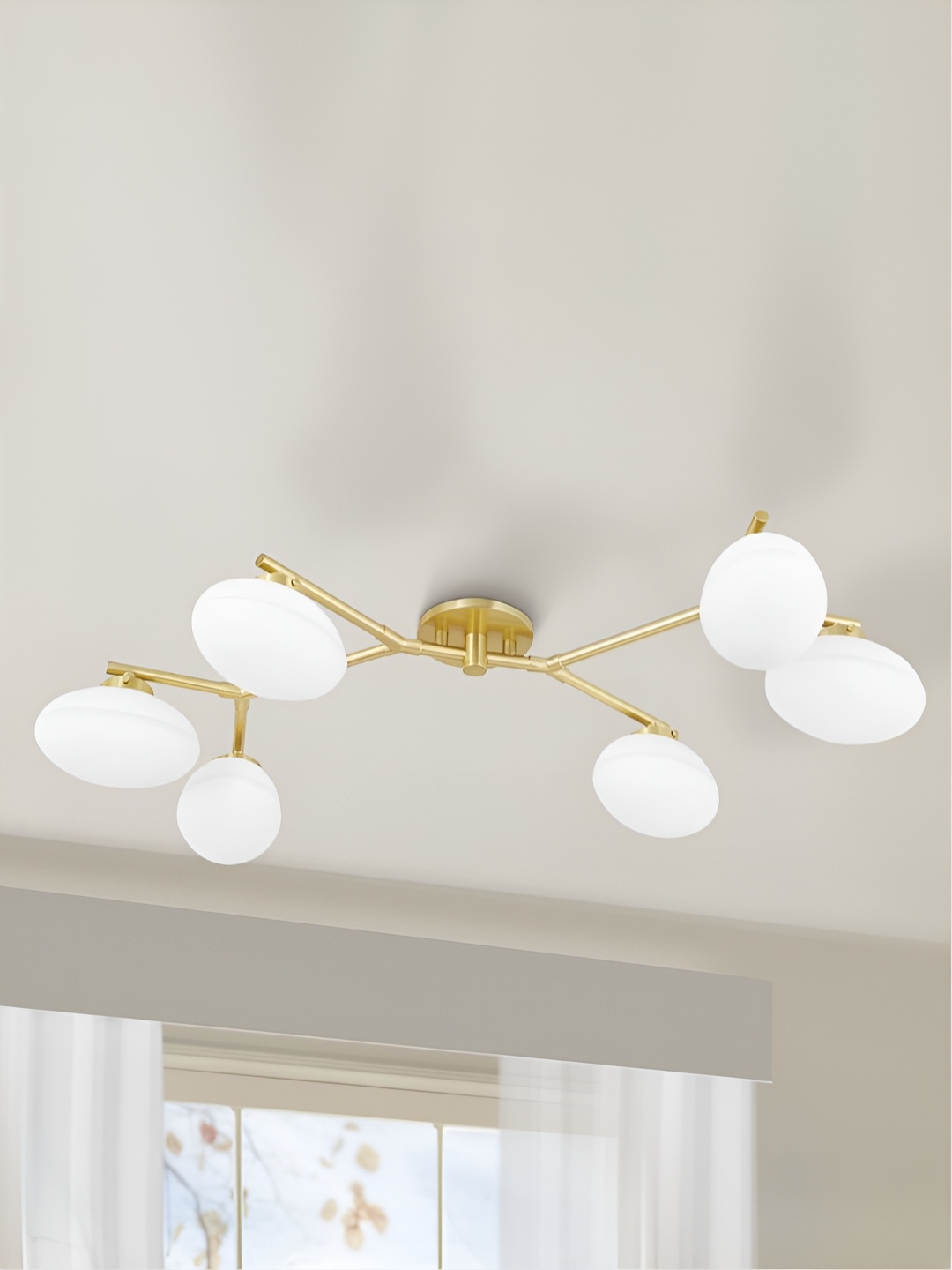 

The Art House White & Gold-Toned Abstract Shaped Ceiling Lamp