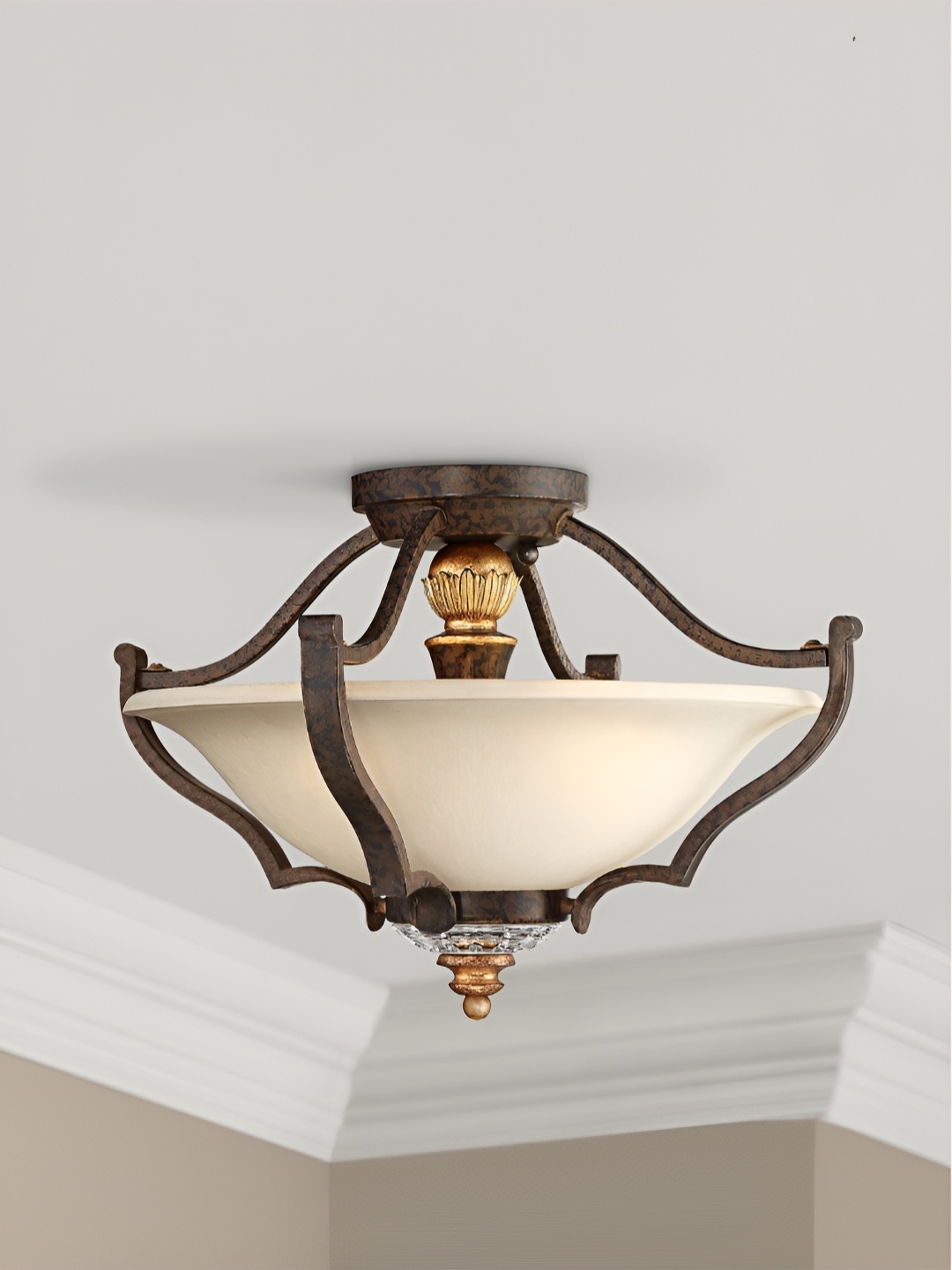 

The Art House Beige & Brown Textured Abstract Shaped Contemporary Ceiling Lamp