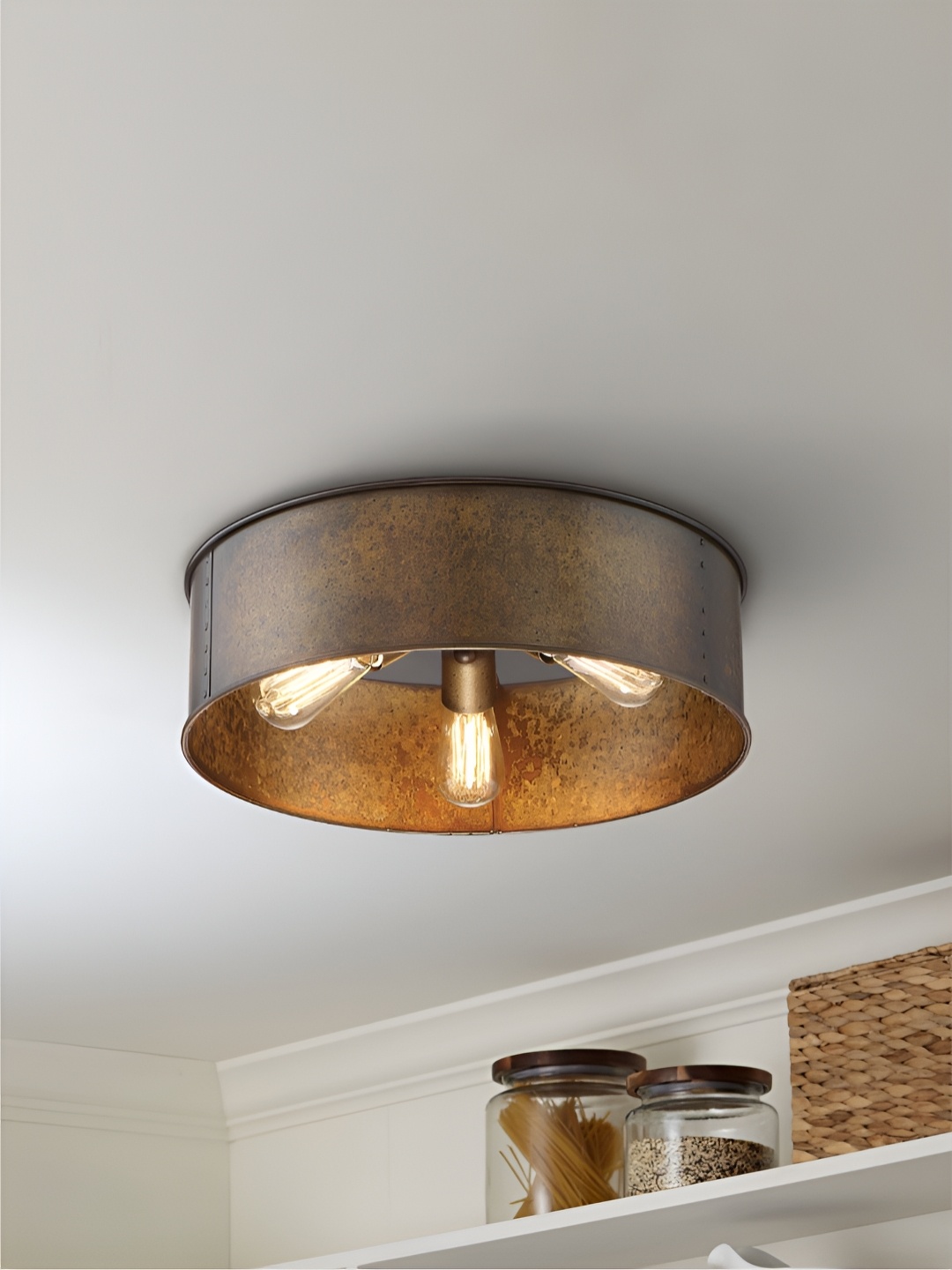 

The Art House Bronze Textured Aluminium Contemporary Cylinder Shaped Ceiling Lamp