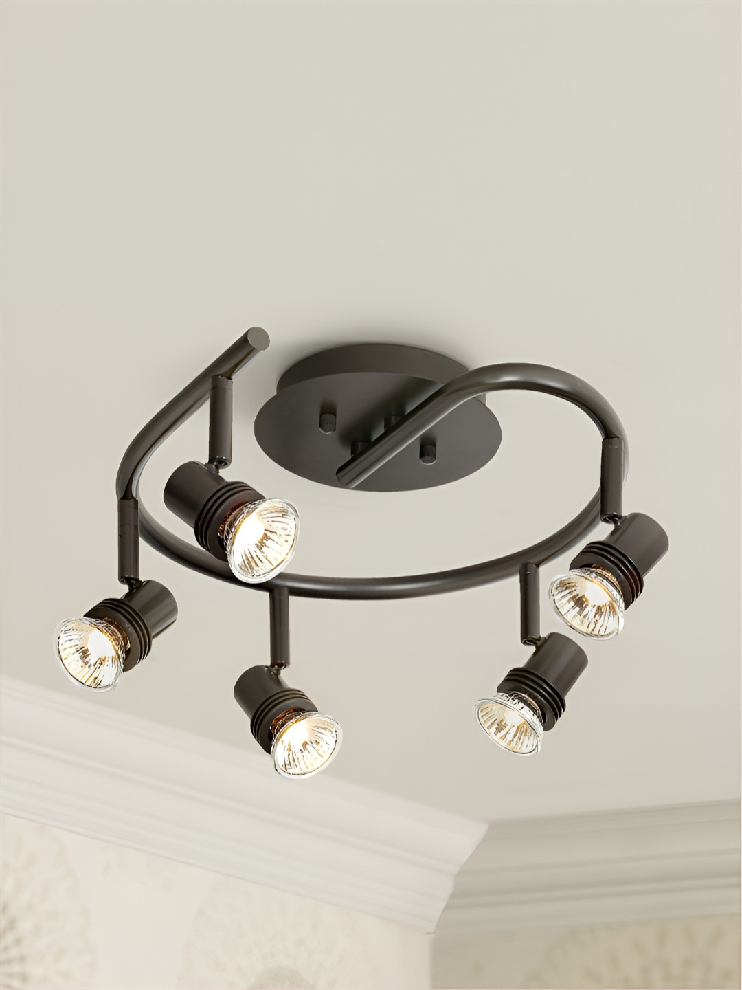 

The Art House Black & White Textured Abstract Shaped Contemporary Aluminium Ceiling Lamp