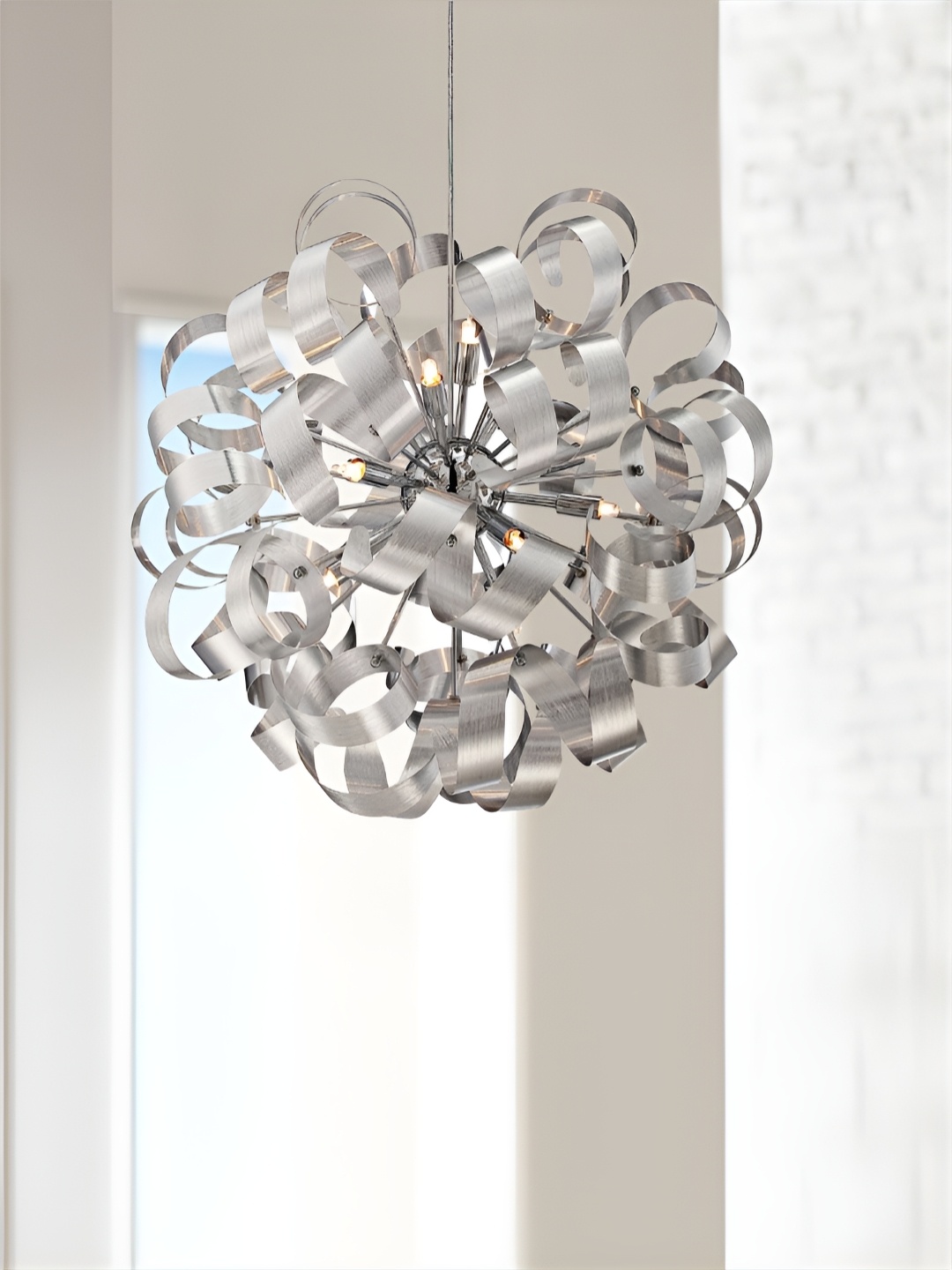 

The Art House Silver-Toned & Gold-Toned Aluminium Ceiling Lamp