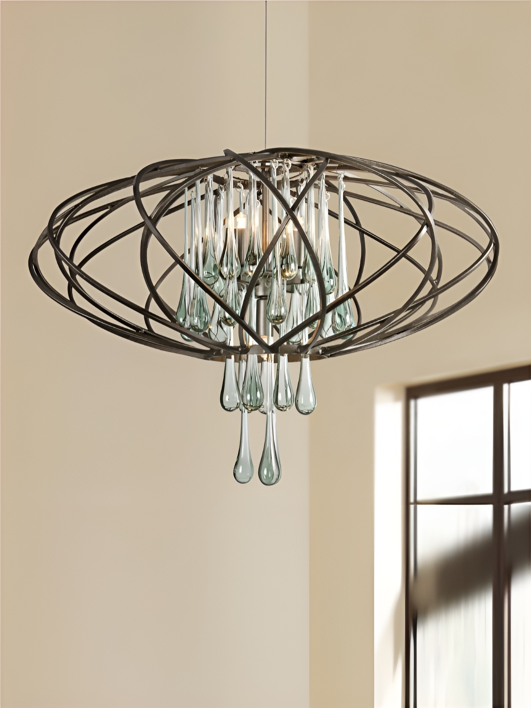 

The Art House Black & Green Textured Aluminium Ceiling Lamp