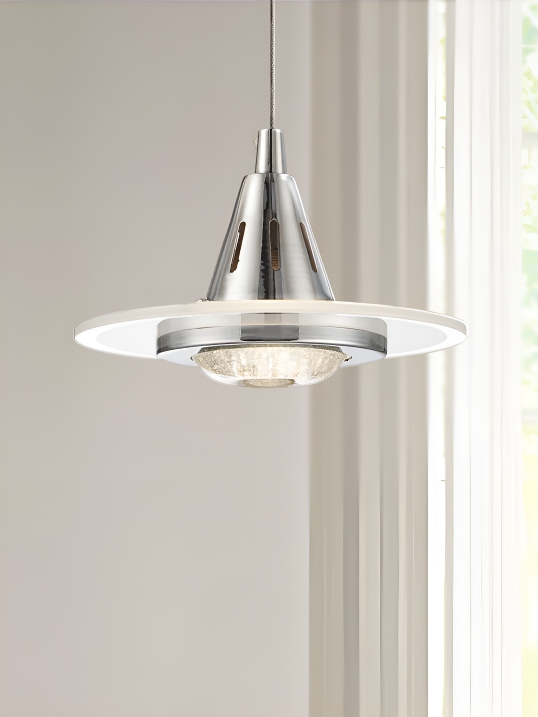 

The Art House Silver Toned & White Aluminium Abstract Shaped Ceiling Lamp