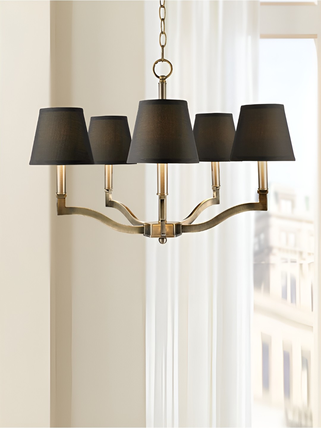 

The Art House Black & Gold Toned Aluminium Frustum Ceiling Lamp