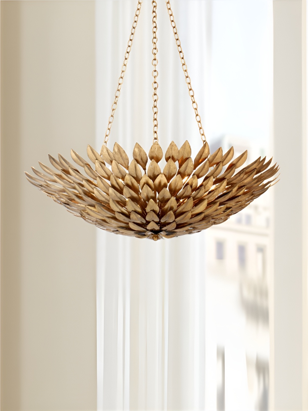

The Art House Gold Toned Textured Aluminium Abstract Shaped Ceiling Lamp