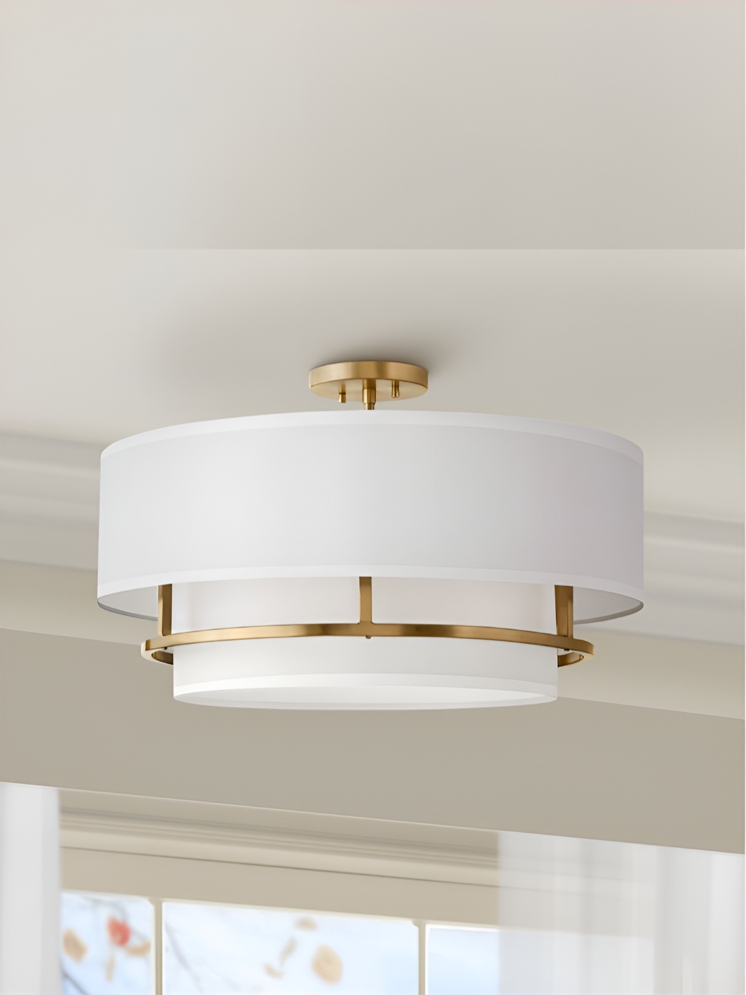 

The Art House White & Gold-Toned Aluminium Ceiling Lamp