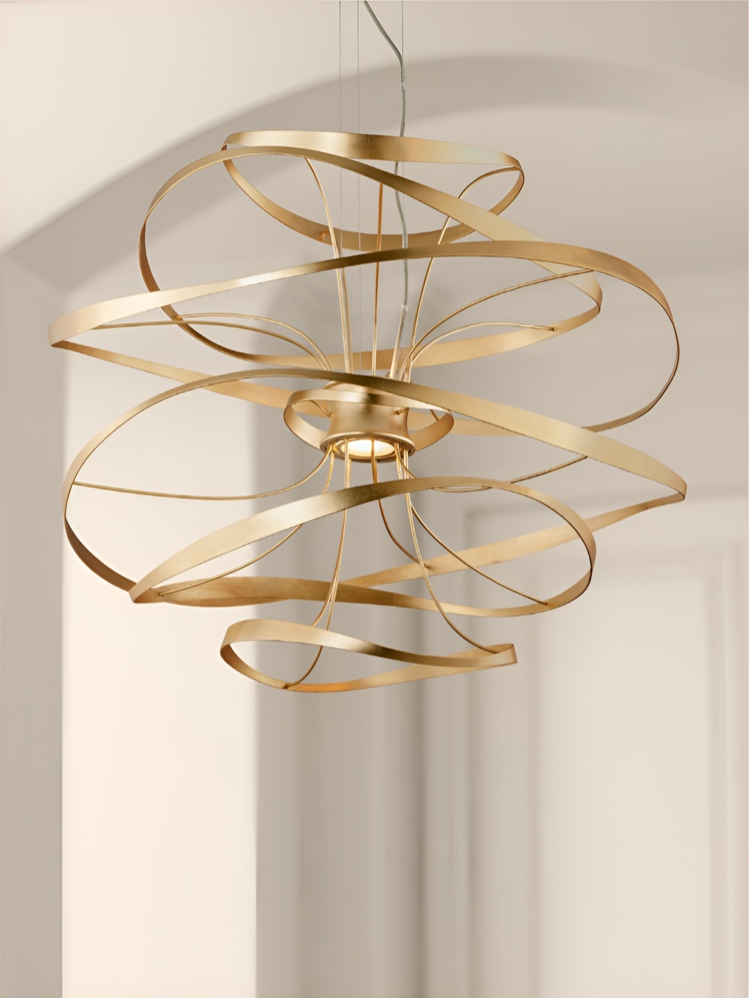 

The Art House Gold Toned Textured Abstract Shaped Contemporary Aluminium Ceiling Lamp