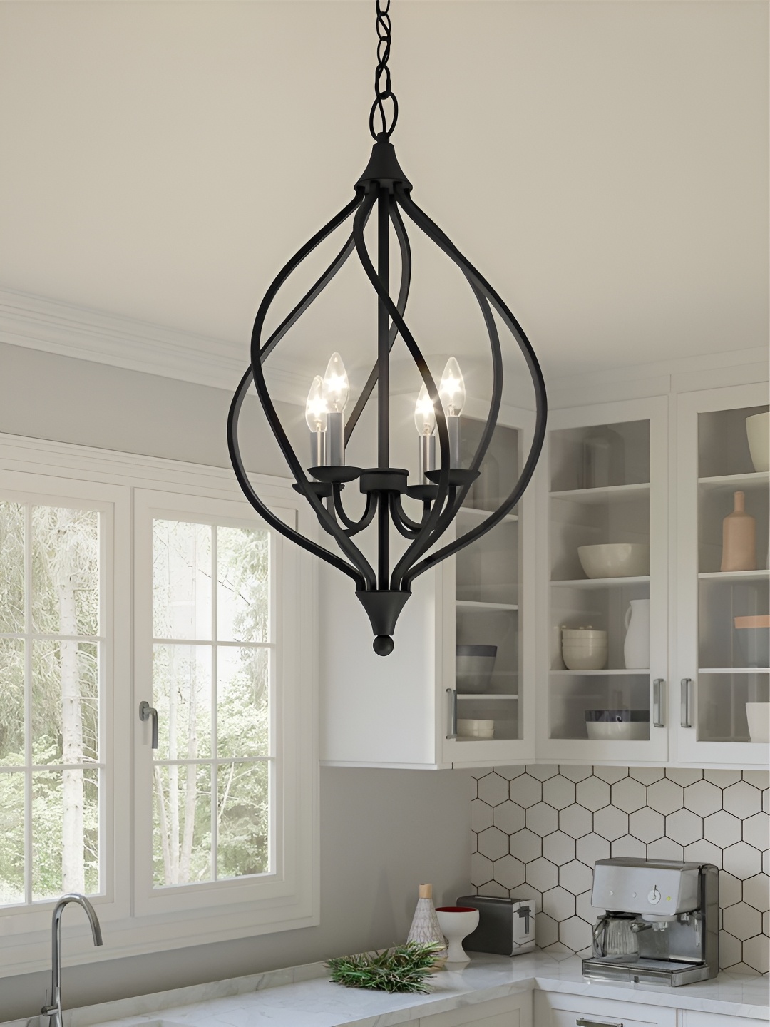 

The Art House Black Textured Aluminium Abstract Shaped Ceiling Lamp