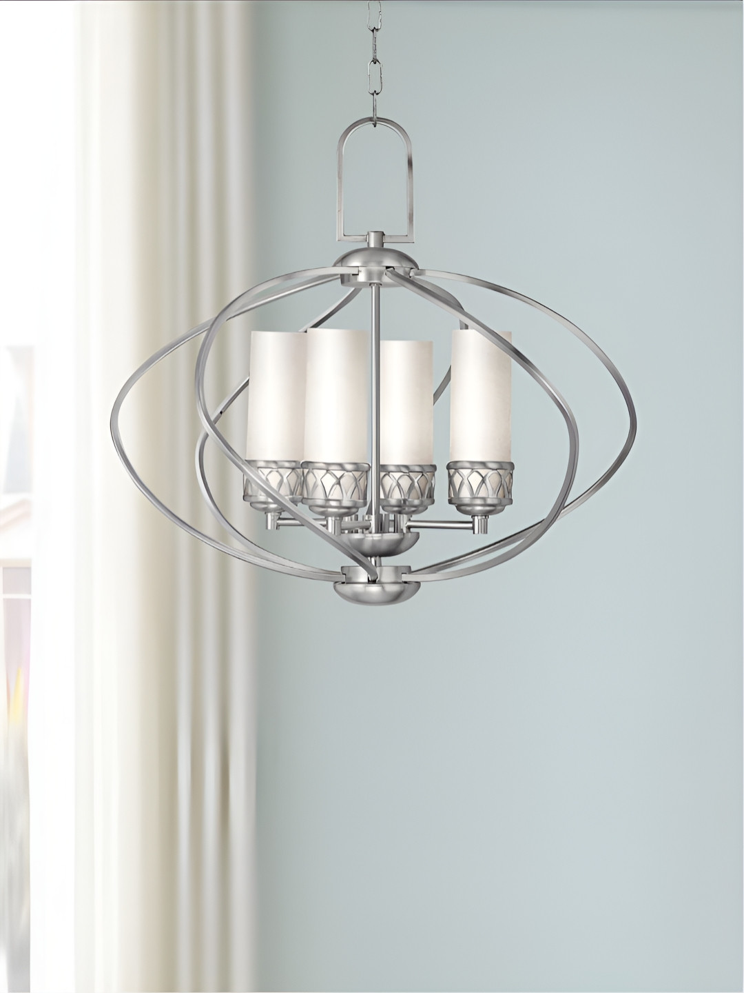 

The Art House Silver-Toned & White Textured Aluminium Ceiling Lamp