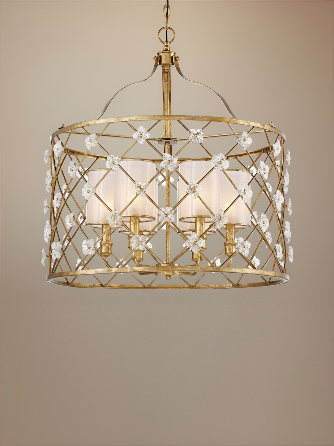 

The Art House Gold-Toned & White Textured Aluminium Ceiling Lamp