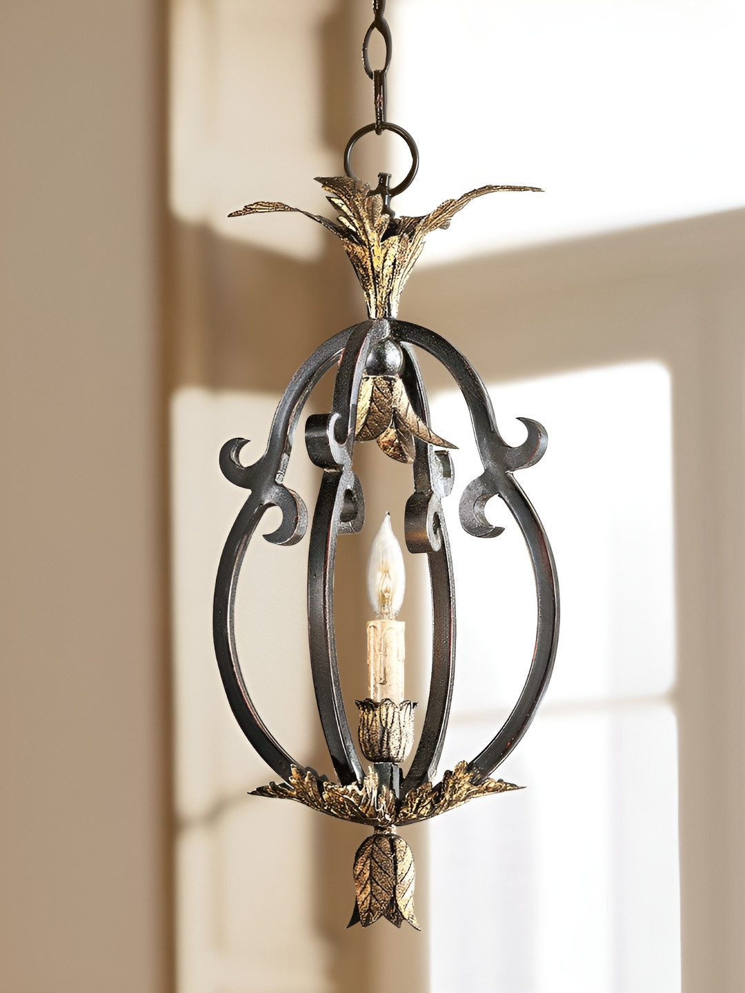 

The Art House Black & Gold Toned Textured Aluminium Abstract Shaped Ceiling Lamp