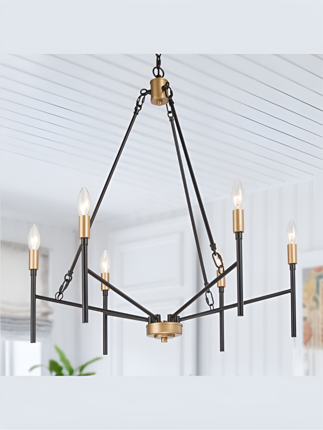

The Art House Black & Gold Toned Textured Aluminium Contemporary Ceiling Lamp