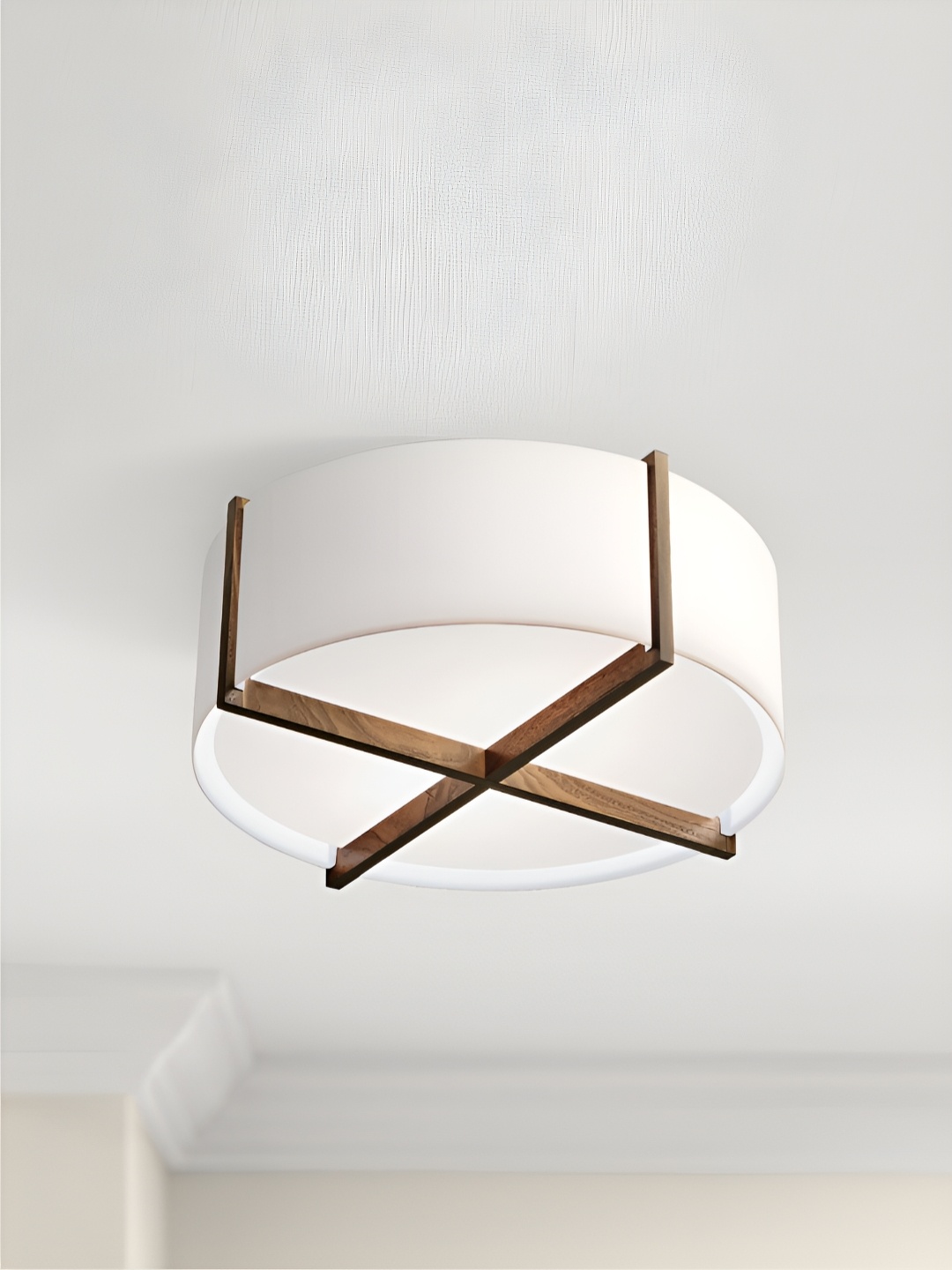 

The Art House White & Brown Textured Spherical Ceiling Lamp