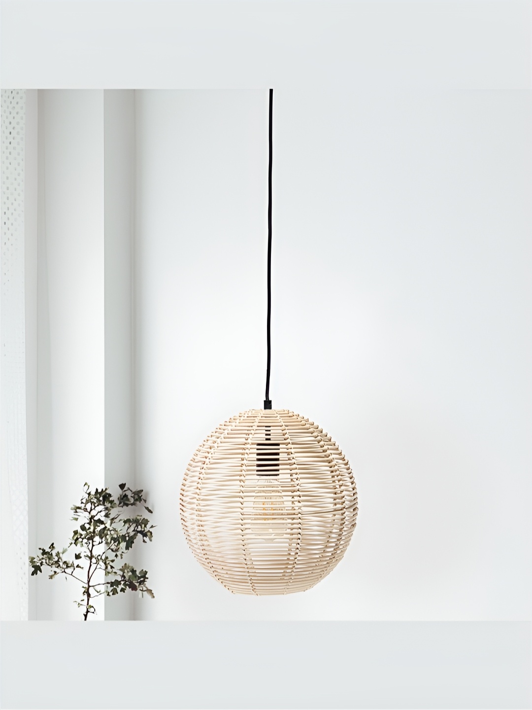 

The Art House Beige & Black Aluminium Spherical Ceiling Lamp, White