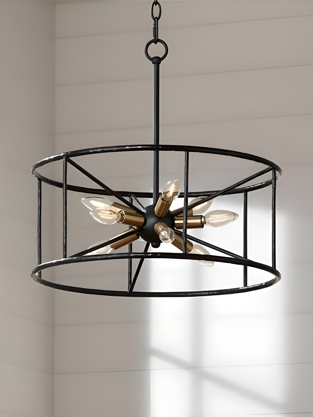 

The Art House Black & Gold-Toned Aluminium Ceiling Lamp