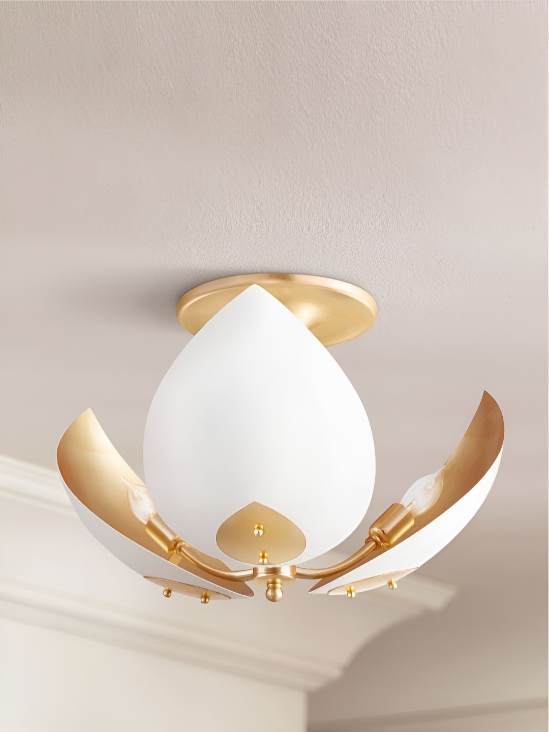 

The Art House Gold-Toned & White Aluminium Traditional Ceiling Lamp