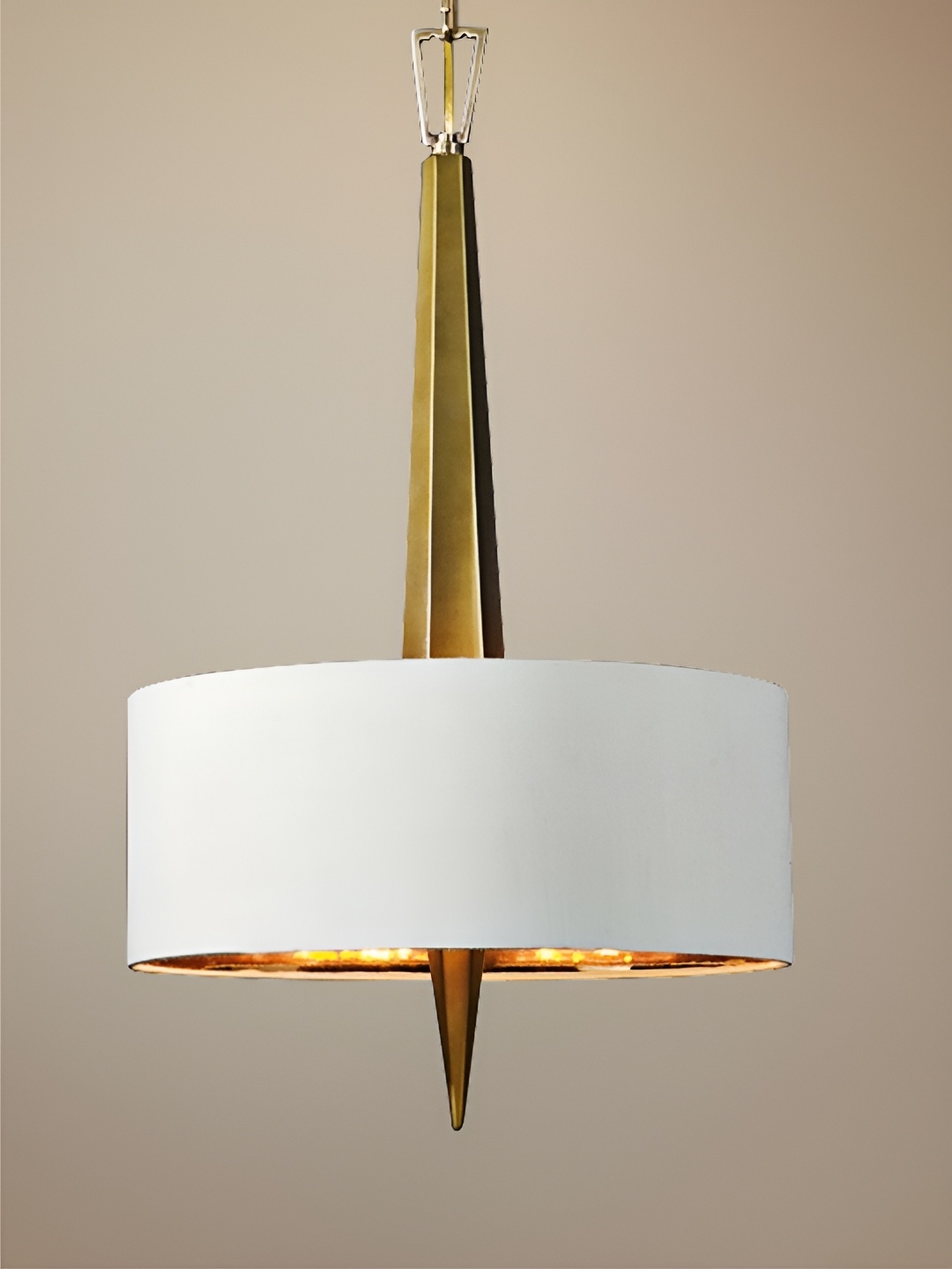 

The Art House Gold-Toned & White Aluminium Cylinder Shaped Ceiling Lamp