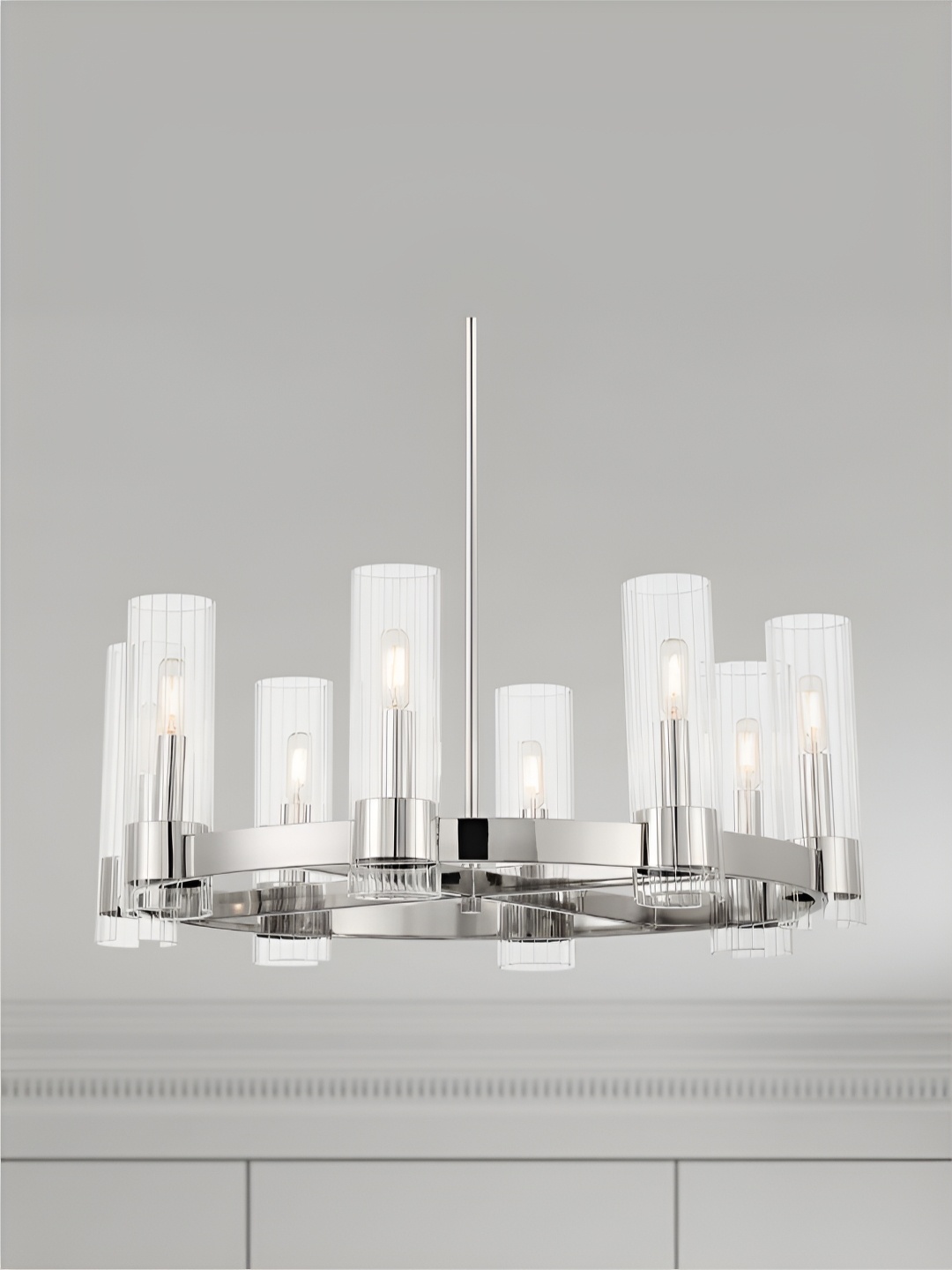 

The Art House Transparent & Grey Textured Abstract Shaped Aluminium Ceiling Lamp