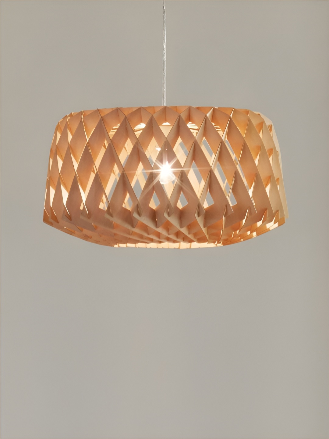 

The Art House Brown Uddo Finish Wood Shade Modern Pendant Ceiling Lamp