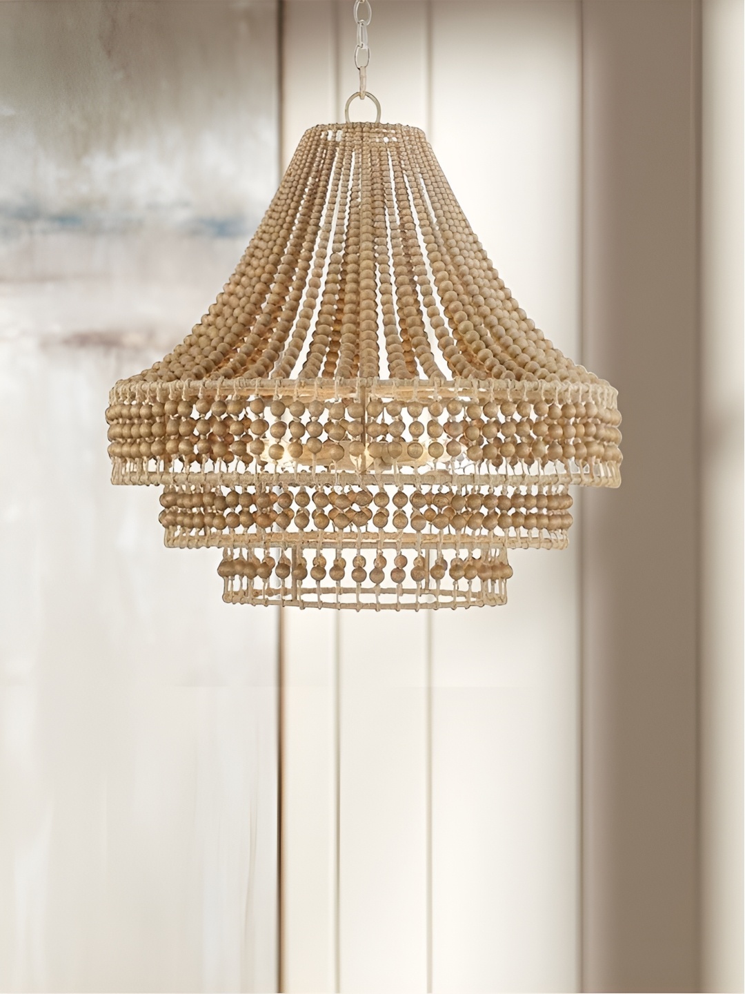 

The Art House Brown Textured Beads and Rope Chandelier Ceiling Lamp