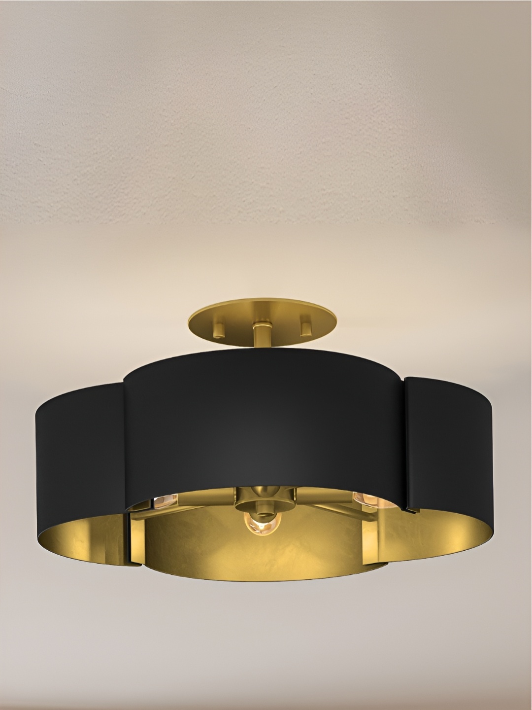 

The Art House Black & Gold Toned Contemporary Aluminium Ceiling Lamp