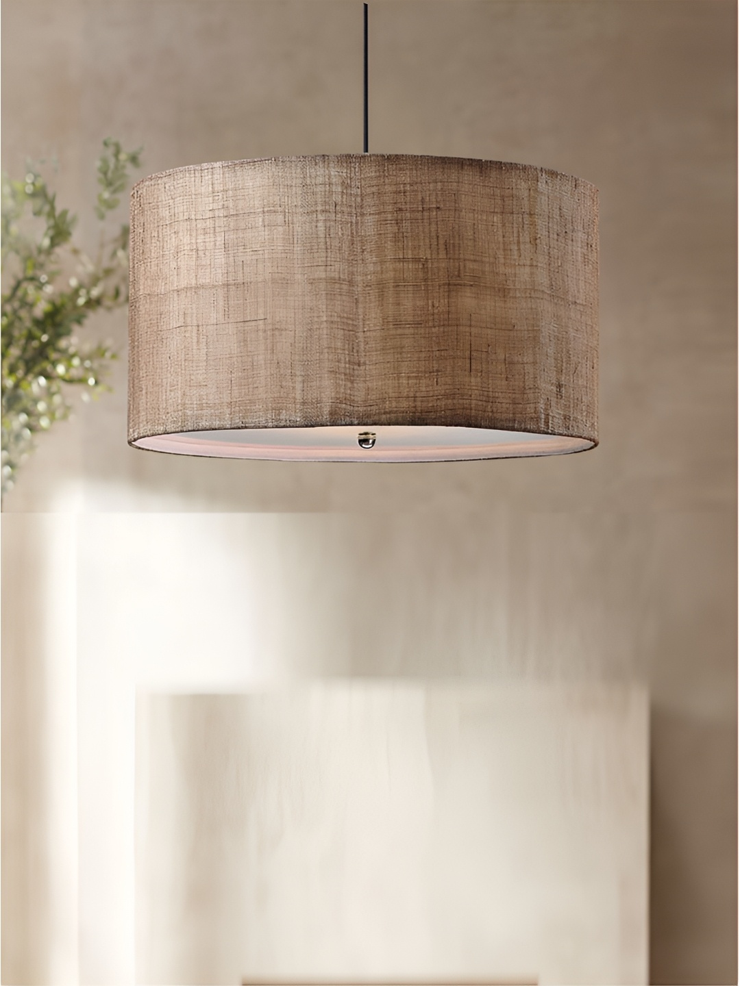 

The Art House Beige & Black Textured Cylinder Shaped Contemporary Aluminium Ceiling Lamp