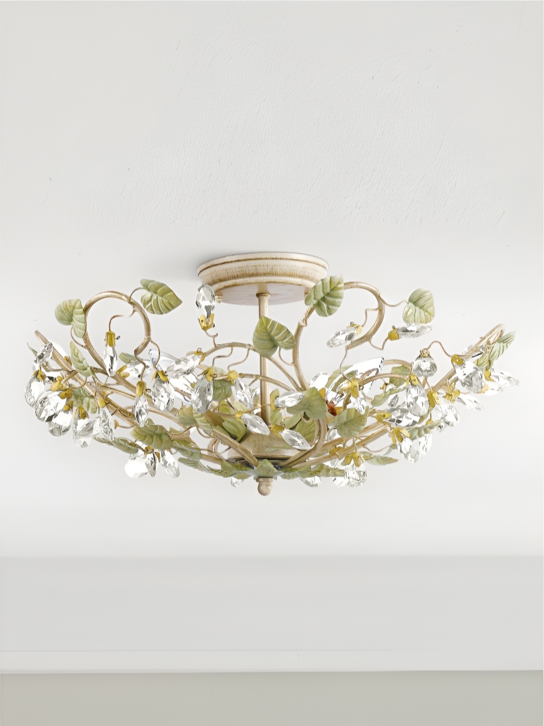 

The Art House Green & White Textured Aluminium Ceiling Lamp