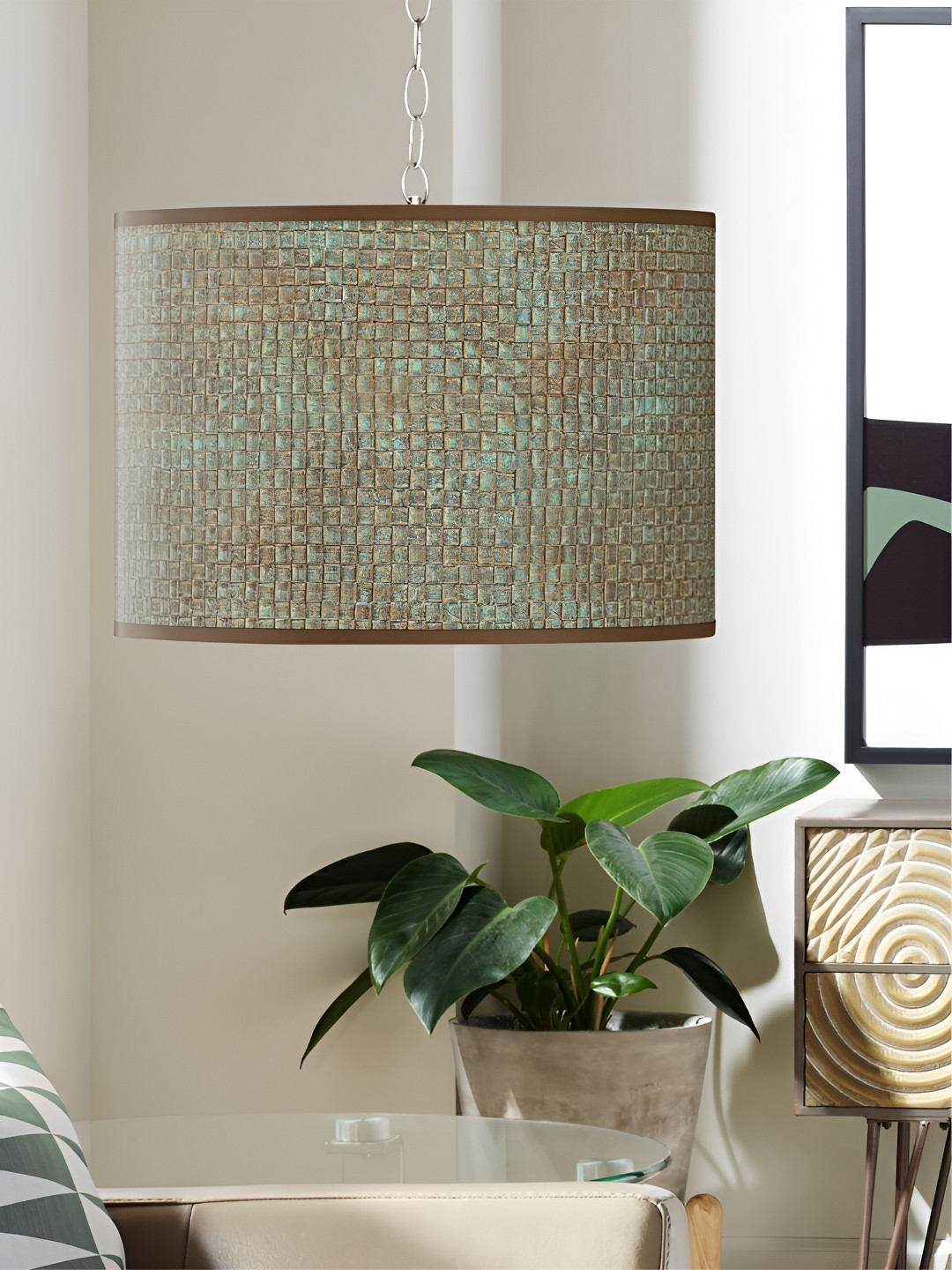 

The Art House Blue & Brown Cylinder Shaped Contemporary Aluminium Ceiling Lamp