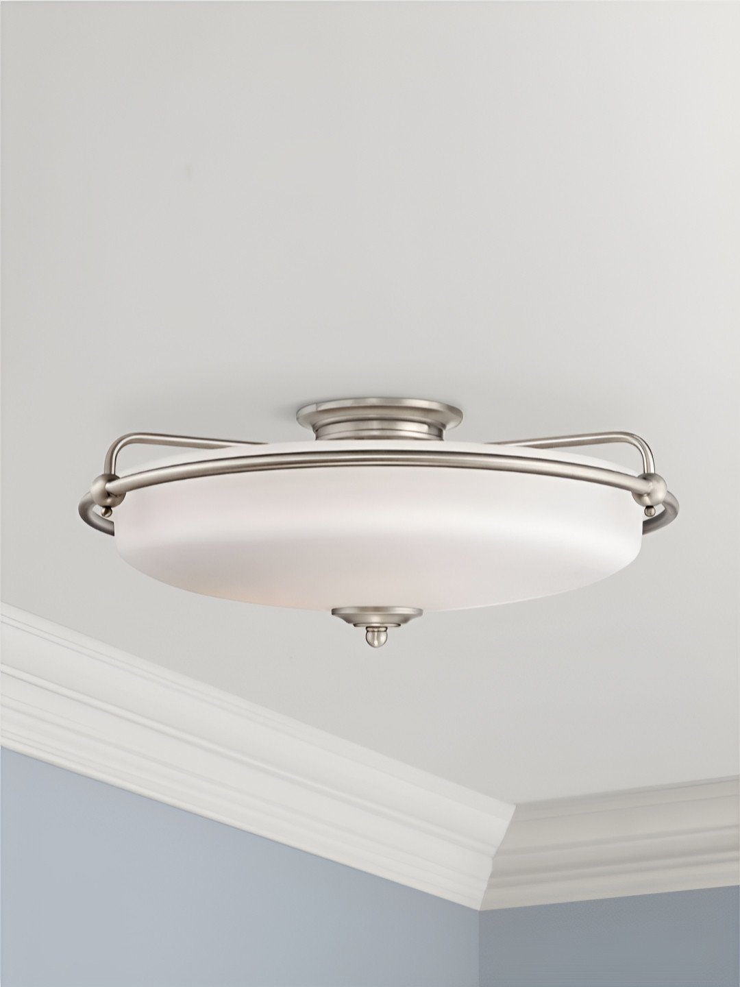 

The Art House White & Silver Toned Textured Cylinder Shaped Aluminium Ceiling Lamp