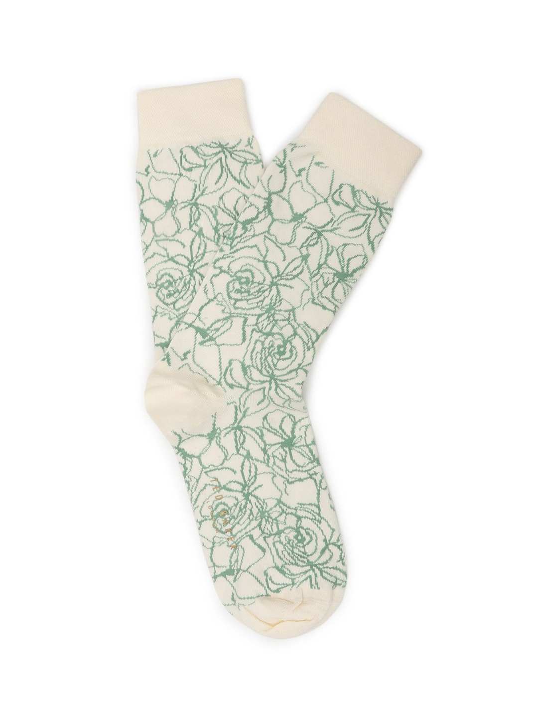 

Ted Baker Men Calf Length Printed Pure Cotton Socks, Cream