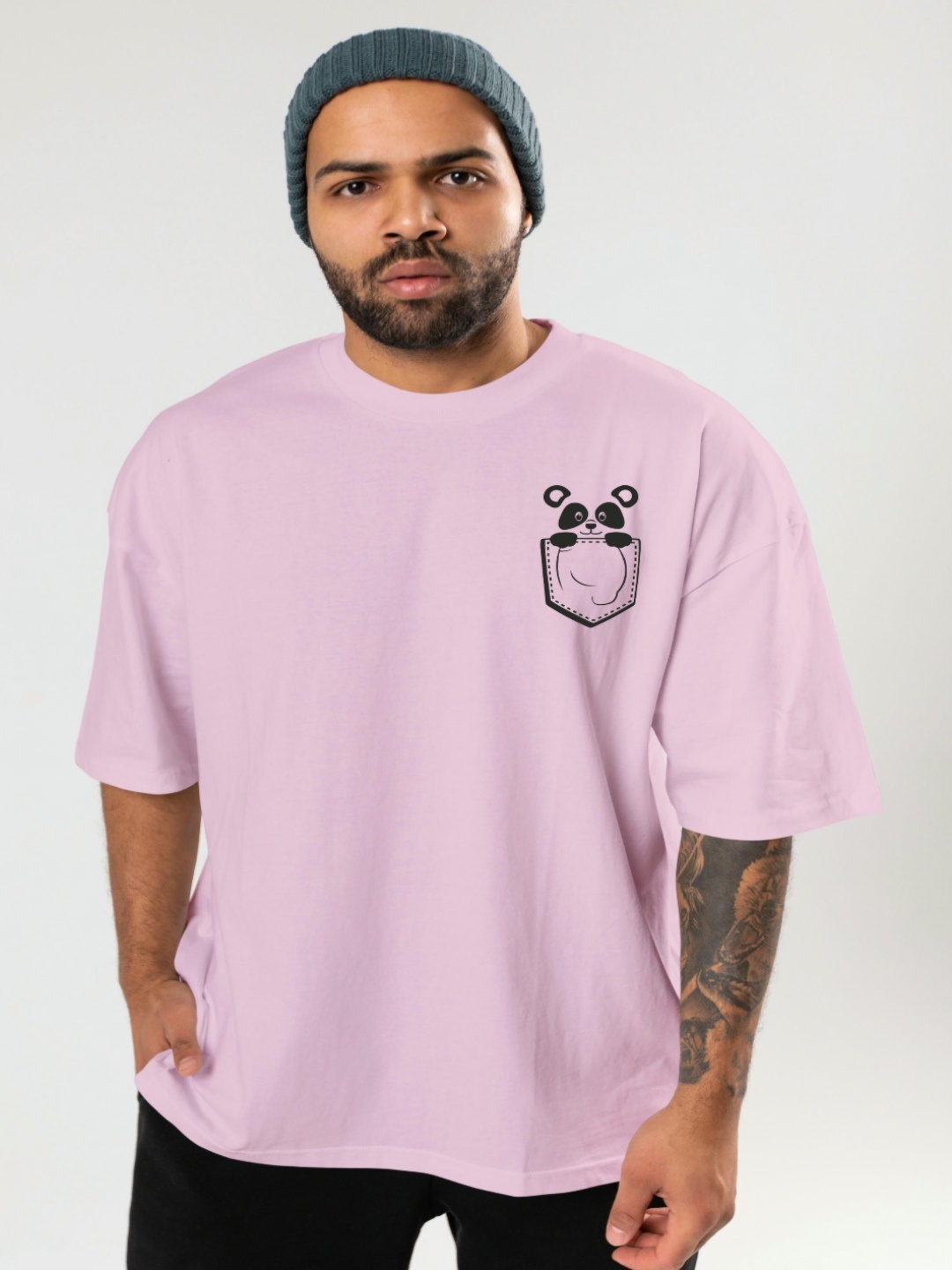 

BAESD Men Graphic Printed Round Neck Oversized T-shirt, Purple