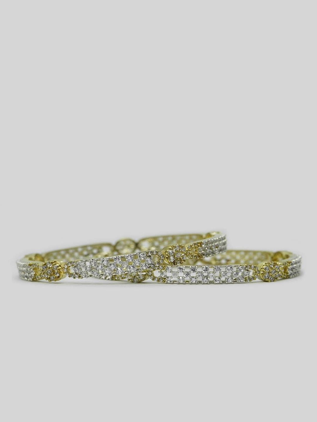 

Niscka Set Of 2 Gold-Plated AD Stone-Studded Bangles